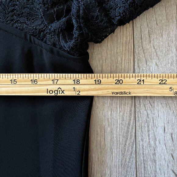 Diane von Furstenberg Lace Trimmed Black Shift Mini Dress Womens Size Medium LBD - Picture 10 of 16